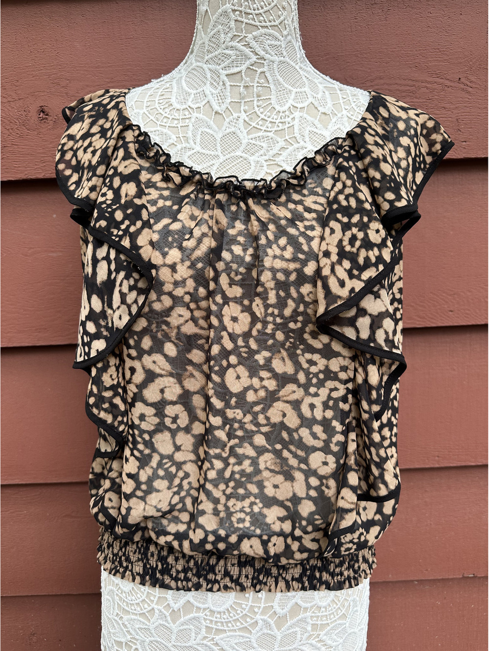 Express Leopard Print Sleeveless Blouse Y2K‎ Style